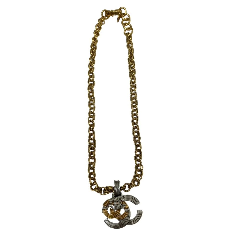 Chanel Triple Coco Mark Necklace, Accessory, Total Weight 48.5g, 45cm, Metal,...